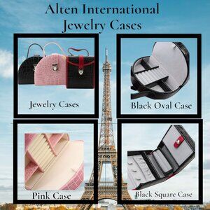 Alten International Purse Style Faux Crocodile Traveling Jewelry Cases